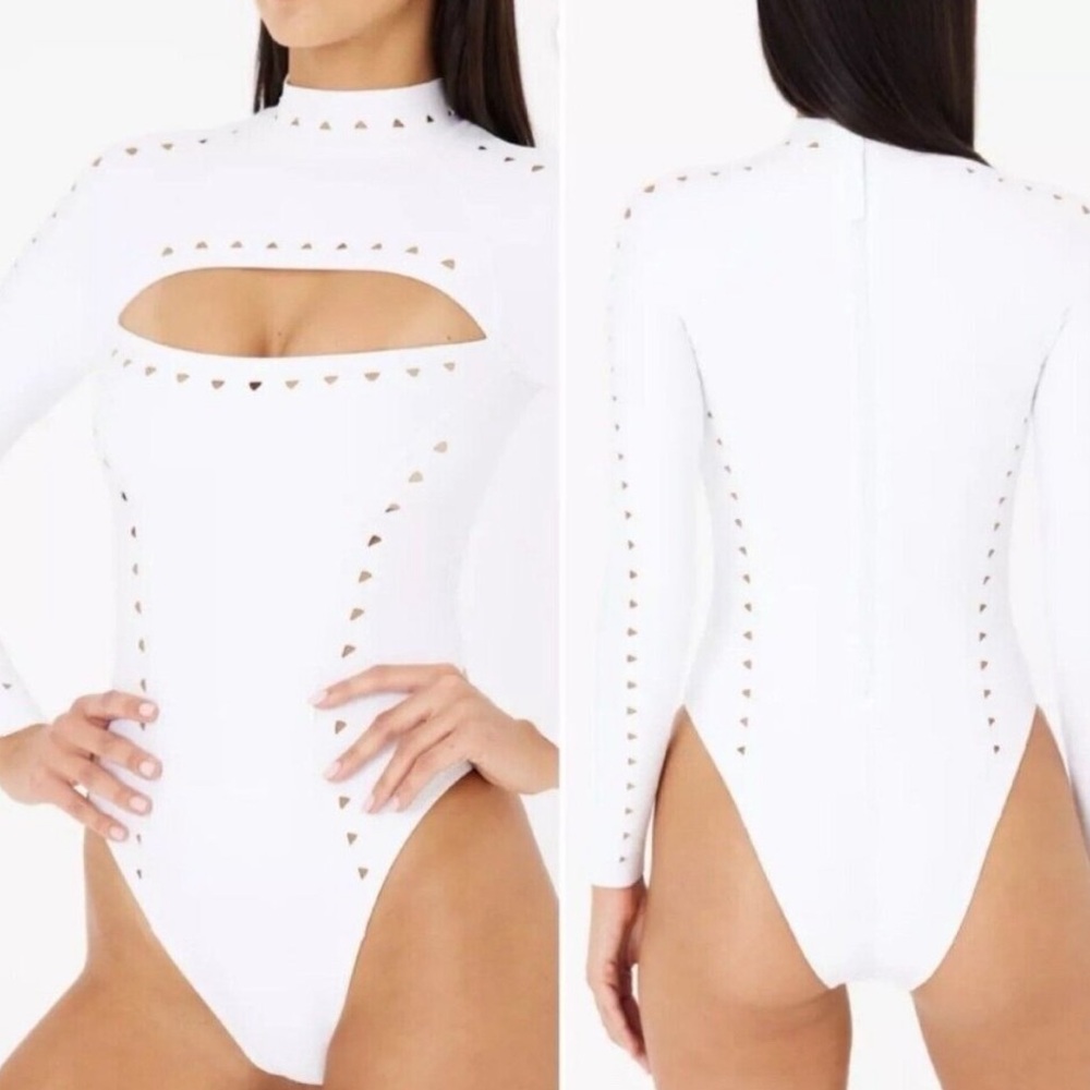 Gigi C Laurel Surfsuit in White SZ M NWOT